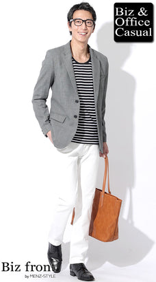 春ジャケット×カットソー（tシャツ・セーター）のコーデ例