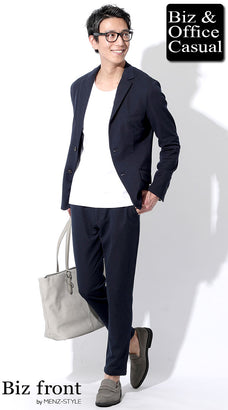 ストレッチジャケットのセットアップコーデ例 width=