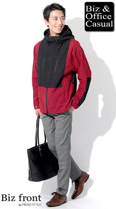 パーカーとデニムシャツの重ね着コーデ例