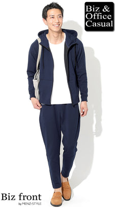 ライトブラウン・明るい茶靴×ネイビーパンツのコーデ例