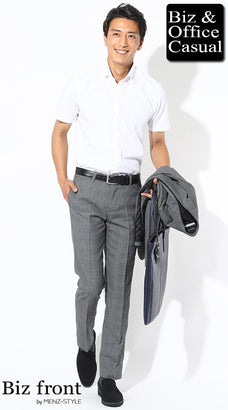 夏のグレンチェックパンツコーデ例