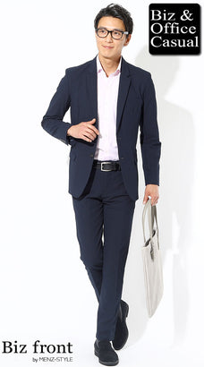 スーツの春夏のノーネクタイコーデ