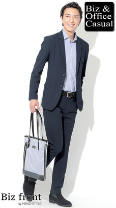 上下スーツでシャツ＆ネクタイのコーデ