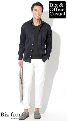 40代のオフィスカジュアルシャツコーディネート