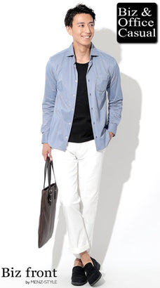 60代男性に似合うシャツコーディネート例