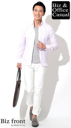 ピンクシャツの40代メンズコーデ例