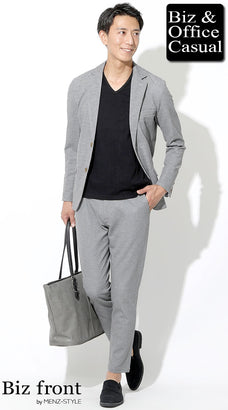 グレーセットアップ・スーツのコーデ例