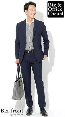 スーツの春夏のノーネクタイコーデ