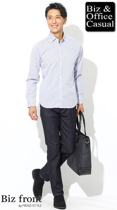 形態安定シャツの40代メンズコーデ例