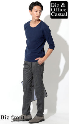 夏のグレンチェックパンツコーデ例