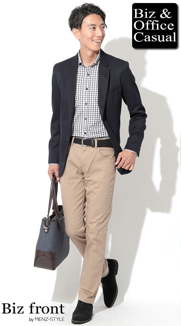 ギンガムチェックシャツおすすめメンズコーデ例