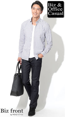 チェックシャツの40代メンズコーデ例