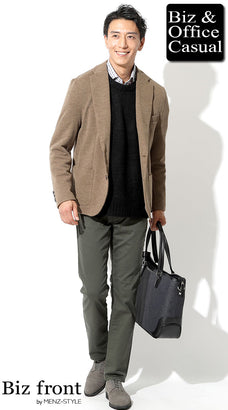 カーキ｜スキニーパンツ・細身のスリムパンツのコーデ例