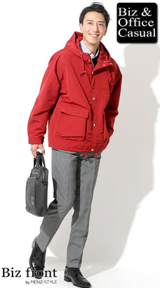 グレンチェックパンツに合うアウター・コートのコーデ例