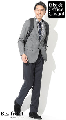 春のビジネスカジュアルジャケットコーデ例