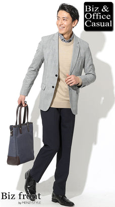 ジャケットとシャツの冬コーディネート例