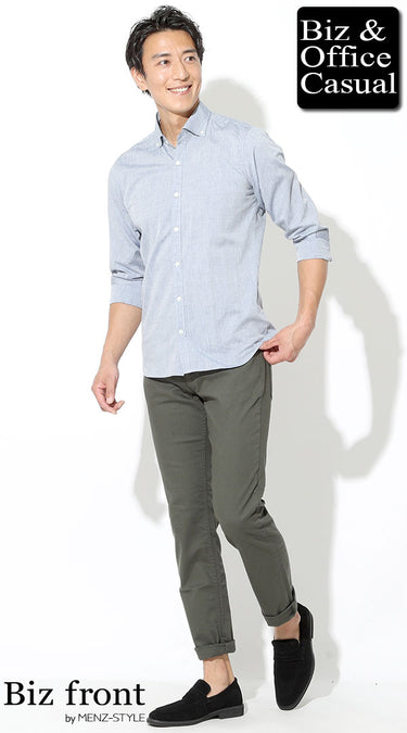 夏のカーキパンツコーデ例