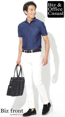 ビジネスポロシャツのメンズコーデ例