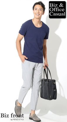 スラックスとtシャツのメンズコーデ例