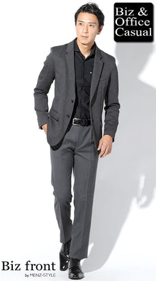 ポロシャツとジャケットのコーデ例