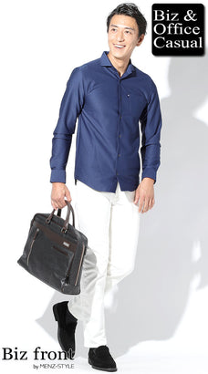 ビジネスポロシャツのメンズコーデ例