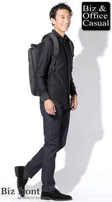 ビジネスポロシャツのメンズコーデ例