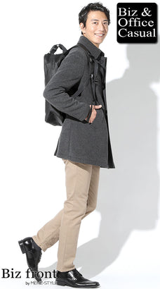 スーツとリュックスタイル通勤服コーデ例