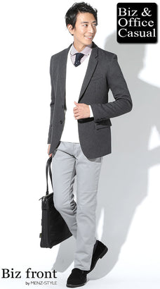 ジャケットとシャツの冬コーディネート例