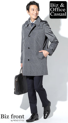 フード付きコートメンズコーデ例