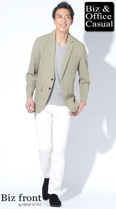 洗えるジャケットのカジュアルコーデ例