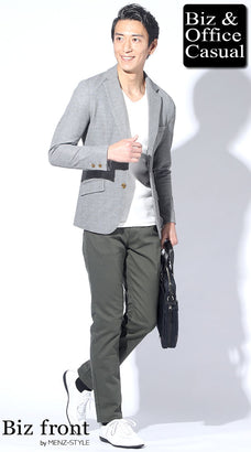 50代グレージャケットコーディネート