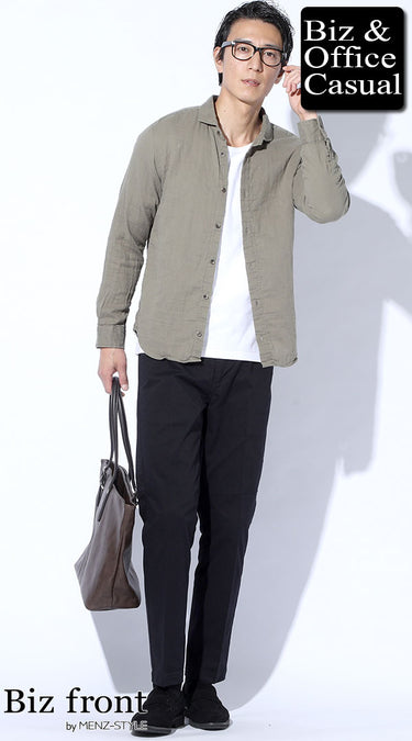 秋におすすめのメンズシャツ×ズボンコーデ
