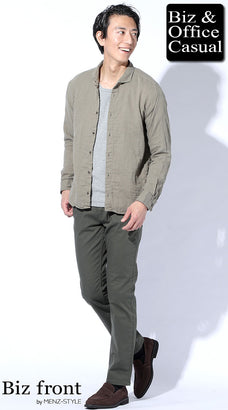 60代男性に似合うシャツコーディネート例