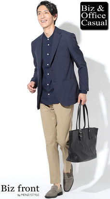 夏ジャケット×シャツのコーデ例