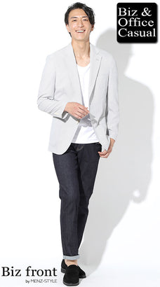 夏ジャケット×シャツのコーデ例