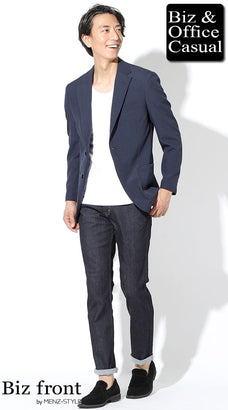 夏ジャケット×tシャツのコーデ例