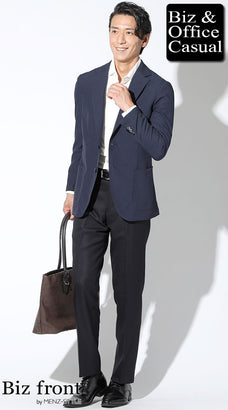 夏ジャケット×シャツのコーデ例