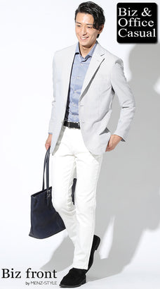 夏ジャケット×シャツのコーデ例