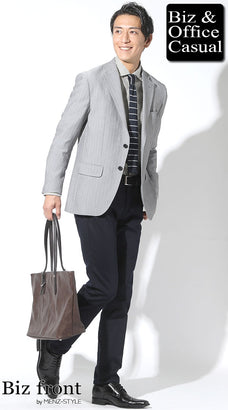 30代グレージャケットコーディネート