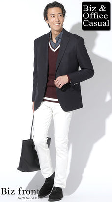 50代のオフィスカジュアルシャツコーディネート