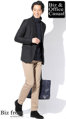 黒ジャケットの冬コーデ例