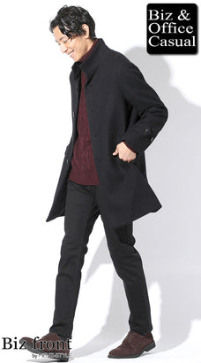 秋の黒パンツコーディネート例