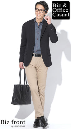 デニムシャツの40代メンズコーデ例