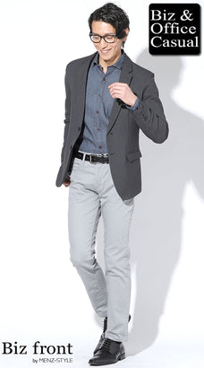 春の60代メンズジャケットコーディネート例