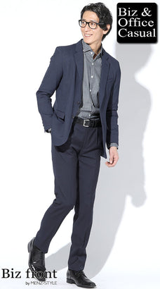 ストライプの50代メンズコーデ例