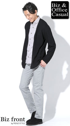 グレー・ブラウンの50代メンズコーデ例