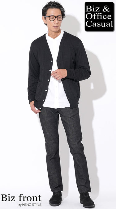 アウター+白シャツ×デニムコーデ