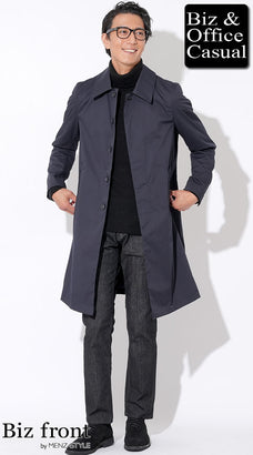 60代男性に似合うチェスターコートコーディネート例