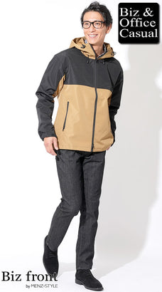 ベージュビジネスコートの40代メンズコーデ例