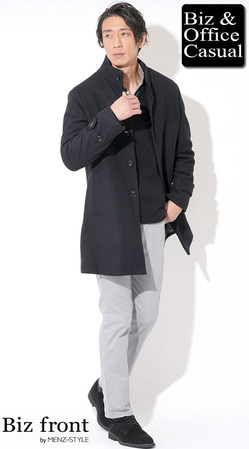 メンズにおすすめの黒ニットコーデ